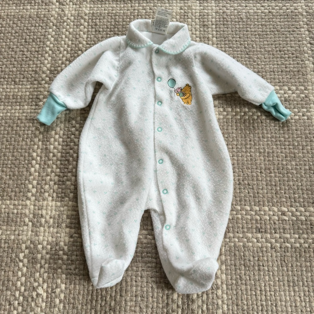Vintage Winnie the Pooh fleece sleeper onesie